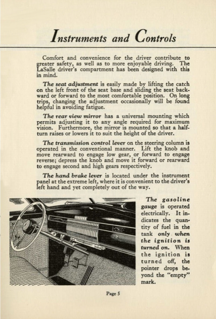 1940 Cadillac LaSalle Operating Hints Page 15